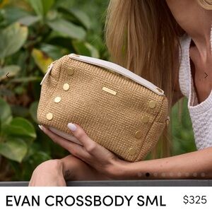 NWT HAMMITT EVAN CROSSBODY Calla Lilly White Raffia Bag